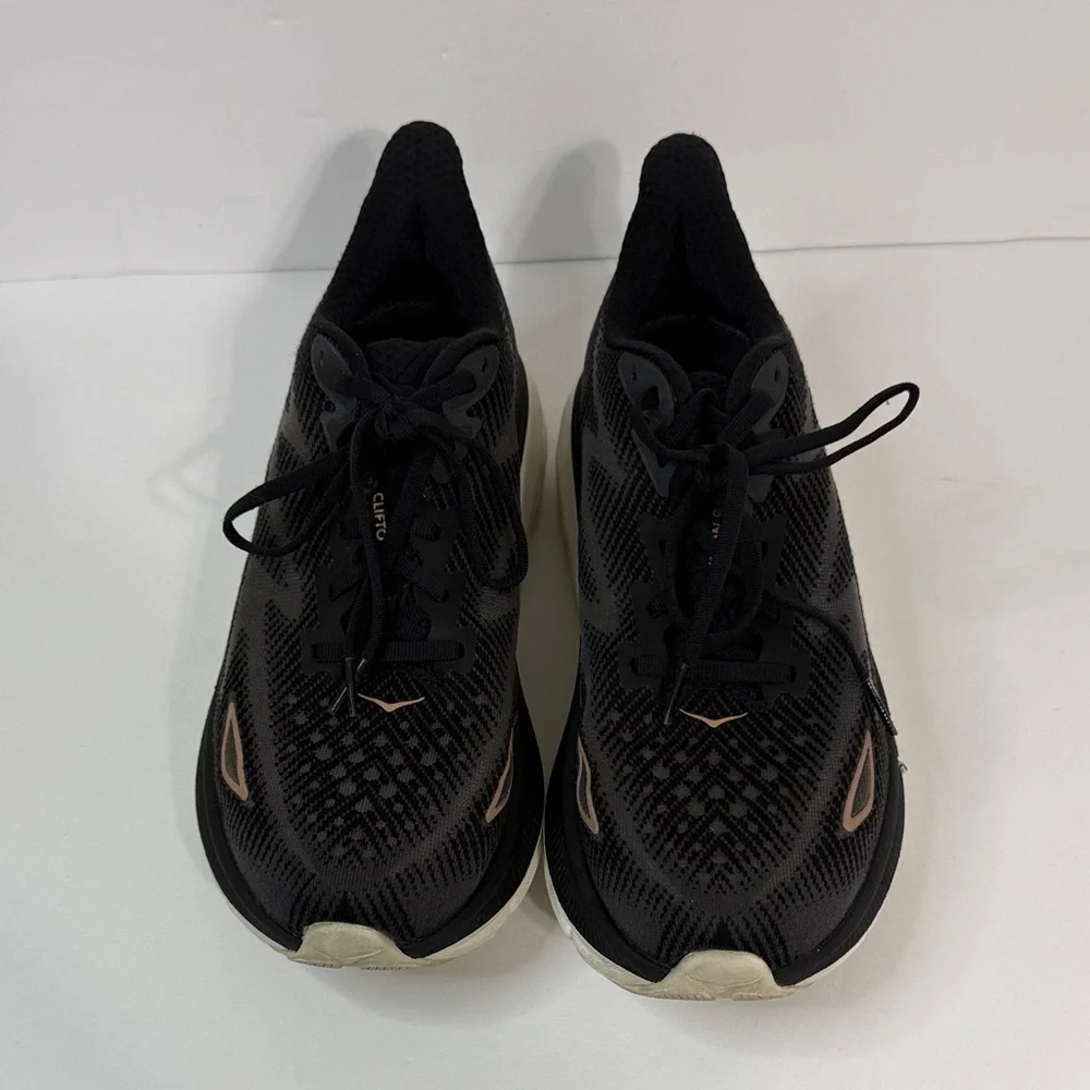 Hoka Black and Pink Athletic Shoes